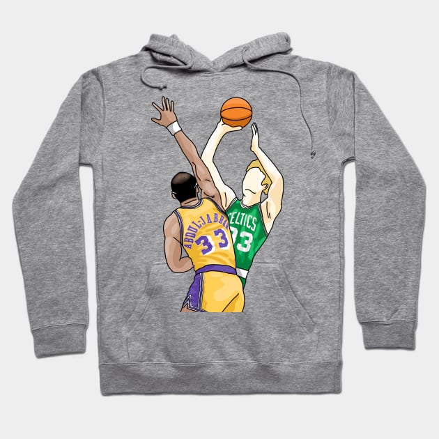 Kareem Abdul Jabbar vs Larry Bird // 33 vs 33 // Drawing Style Hoodie by thesportstation